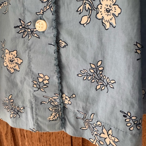 Doen Blue Floral Puff Sleeve Blouse - Picture 3 of 4